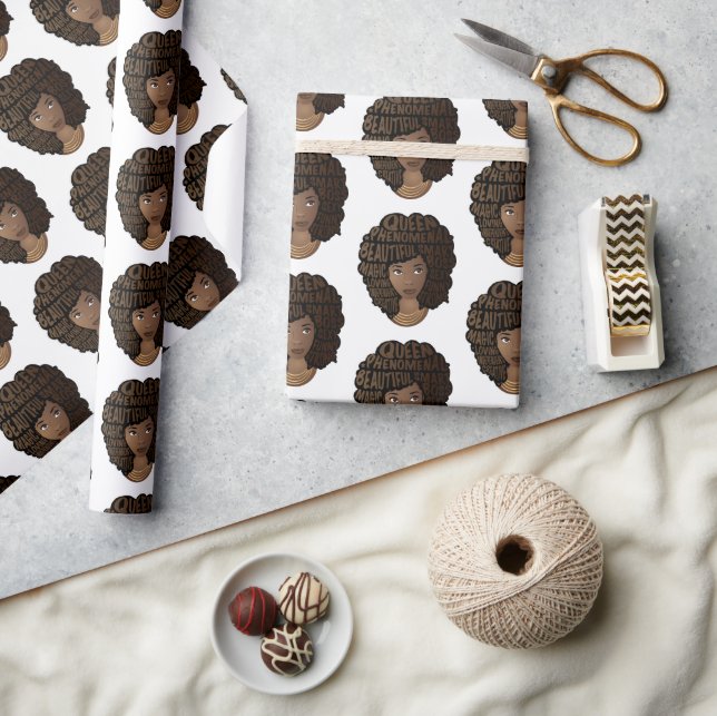 Encouraging Black Women, Natural Hair Beauty Wrapping Paper (Crafts)