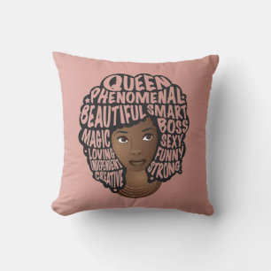 Encouraging Black Women, Natural Hair, Blush Pink Cushion