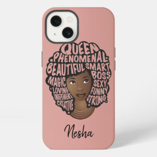 Encouraging Black Women, Natural Hair, Blush Pink iPhone 13 Case