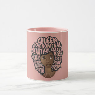 Encouraging Black Women, Natural Hair, Blush Pink Mug