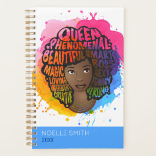 Encouraging Black Women Natural Hair Watercolor Planner
