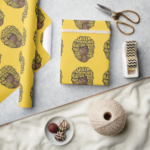 Encouraging Black Women, Natural Hair, Yellow Wrapping Paper