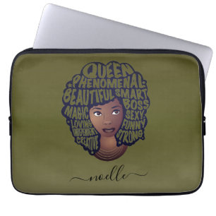 Encouraging Black Women, Olive Green Laptop Sleeve