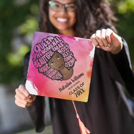 Encouraging Black Women, Pink & Orange Watercolor 