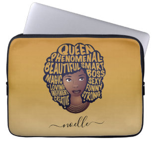 Encouraging Black Women, Yellow Gold Laptop Sleeve