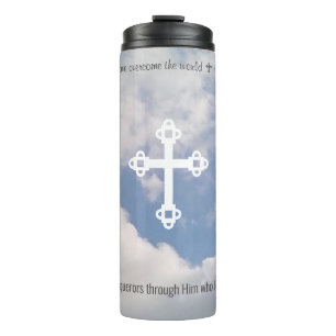 Encouraging Christian Faith Bible Verses Cross Thermal Tumbler