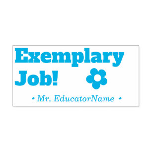 Encouraging "Exemplary Job!" Teacher Rubber Stamp