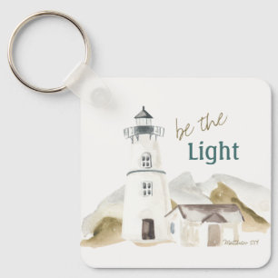Encouraging Faith Quote ‘Be the Light’ Lighthouse Key Ring