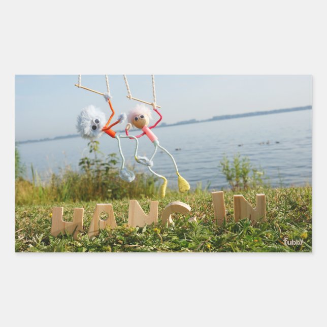 Encouraging fubby vibe. rectangular sticker (Front)