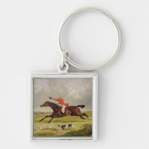 Encouraging Hounds, 1839 (oil on panel) Key Ring
