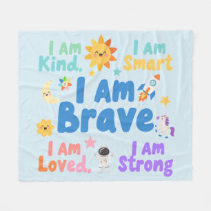 Encouraging Identity Message for Little Hearts Fleece Blanket