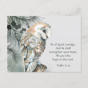Encouraging Inspirational Bible Scriptures Owl Ca Postcard