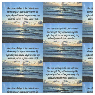 ENCOURAGING ISAIAH 40:31 SUNRISE ON THE OCEAN FABRIC