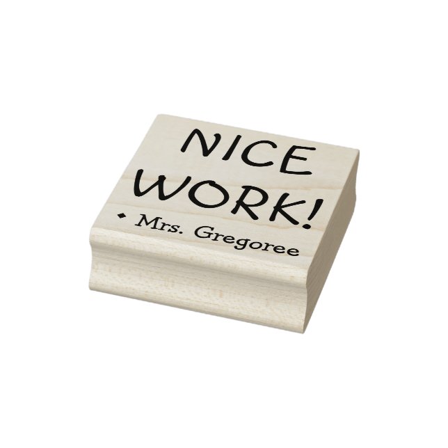 Encouraging "NICE WORK!" Grading Rubber Stamp (Stamp)