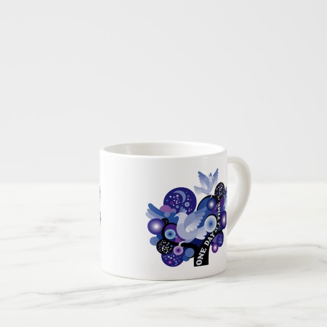 Encouraging One Day A Time Tree Doves Espresso Cup (Front Right)