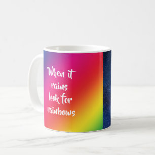 Encouraging Quote, Look for Rainbows & Stars Coffee Mug