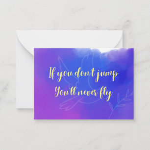 Encouraging quote note card