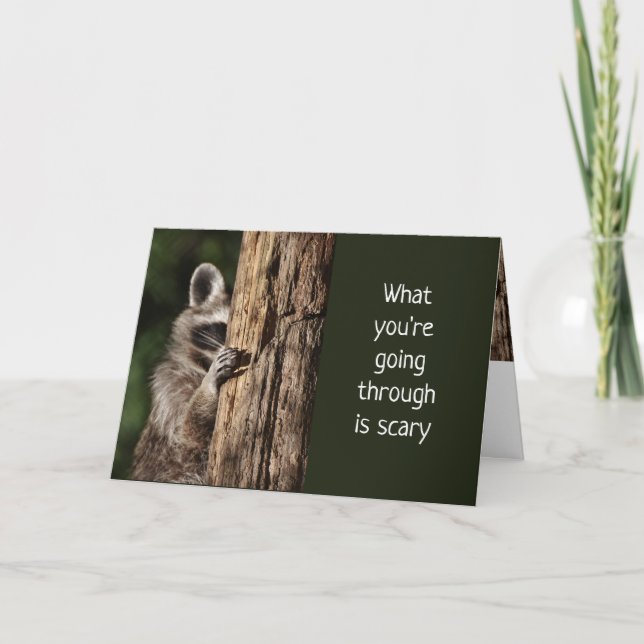 Encouraging Scripture with Cute Racoon Card (Front)