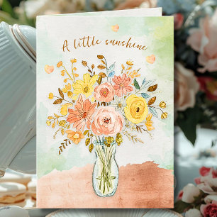 Encouraging Sunshine Florals with Soft Watercolor Card