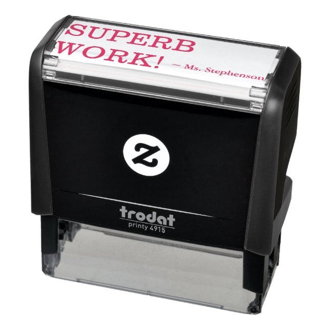 Encouraging "SUPERB WORK!" Educator Rubber Stamp (Product)