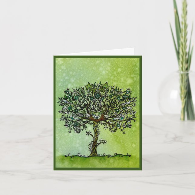 Encouraging Tree of Life Folded Greeting Card (Front)