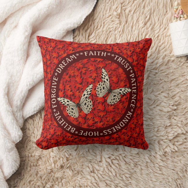 Encouraging Words Fall Leaves Inspirational      Cushion (Blanket)