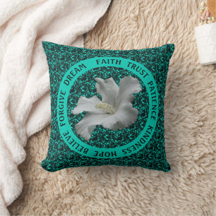 Encouraging Words Hibiscus Inspirational     Cushion