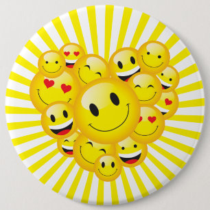 Encouragment Positivity Uplifting Sunny Smile Face 6 Cm Round Badge