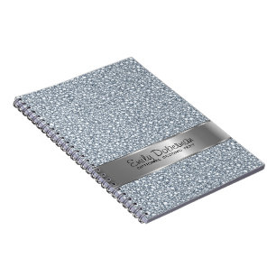 Encrusted Diamonds Look Glitter Patter Monogram Notebook