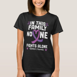 End Alz Alzheimers Ribbon Purple Alzheimer's Aware T-Shirt