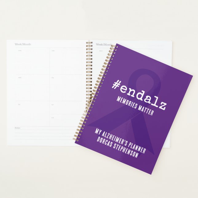 End Alz Personalised Alzheimers Awareness Weekly Planner (Display)