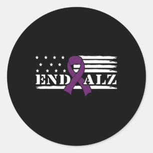 End Alzheimer End Heimer Purple Heimers Awareness  Classic Round Sticker