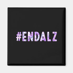 End Alzheimers Awareness Purple Butterfly Flower Magnet