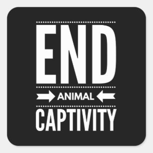 End Animal Captivity Vegan Veganism Square Sticker