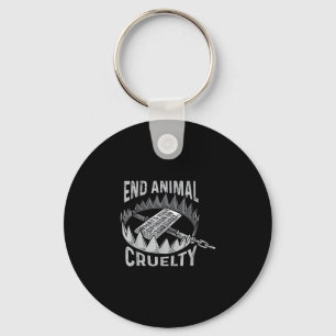 End animal cruelty animal lover key ring