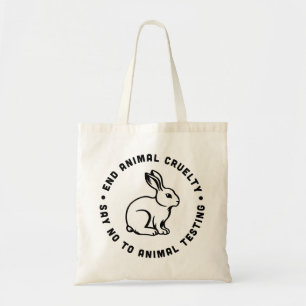 End animal cruelty say no to animal testing tote bag