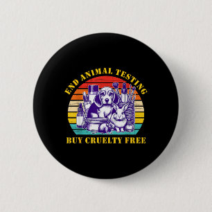 End Animal Testing Buy Cruelty Free Vegan Activism 6 Cm Round Badge