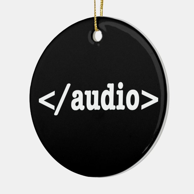 End Audio HTML5 Code Ceramic Ornament (Left)