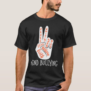 End Bullying Peace Sign Language Unity Day Orange  T-Shirt