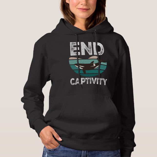 End Captivity Orca Sea Mamal Lover Hoodie (Front)
