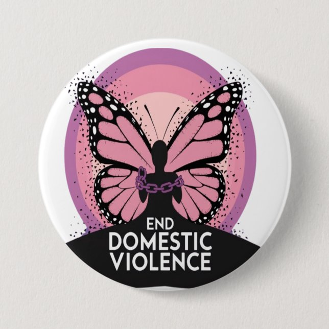 End Domestic Violence 7.5 Cm Round Badge (Front)