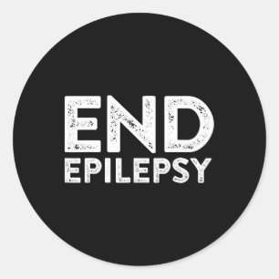 End Epilepsy Epilepsy Awareness Purple Ribbon Classic Round Sticker
