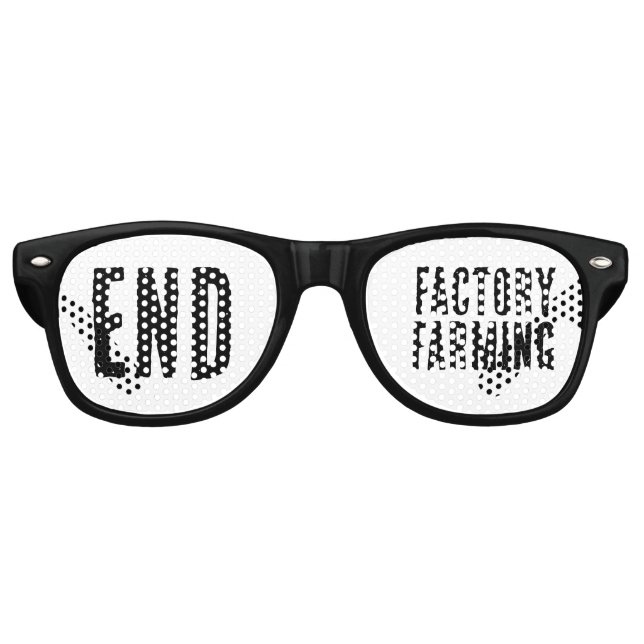 END FACTORY FARMING VEGAN SUNGLASSES (Front)