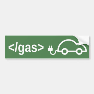 End Gas Go Electric Green Car Bumper Sticker