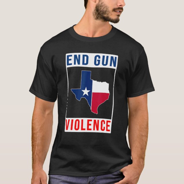 End Gun Violence Awareness Texas Flag T-Shirt (Front)
