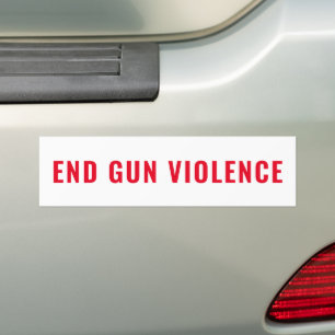 End Gun Violence minimalist text white and red Bumper Sticker