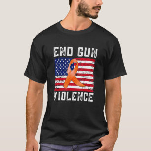 End Gun Violence Us Flag Ribbon T-Shirt
