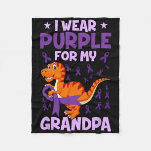 End Heimer I Wear Purple For My Grandpa Heimerheim Fleece Blanket