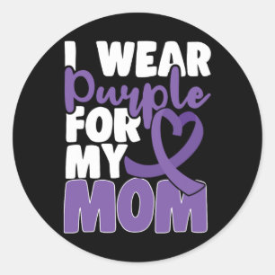 End Heimer I Wear Purple For My Mum Dementia Aware Classic Round Sticker