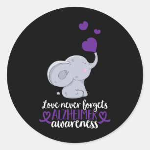 End Heimer Love Never Forgets Heimerheimer Awarene Classic Round Sticker